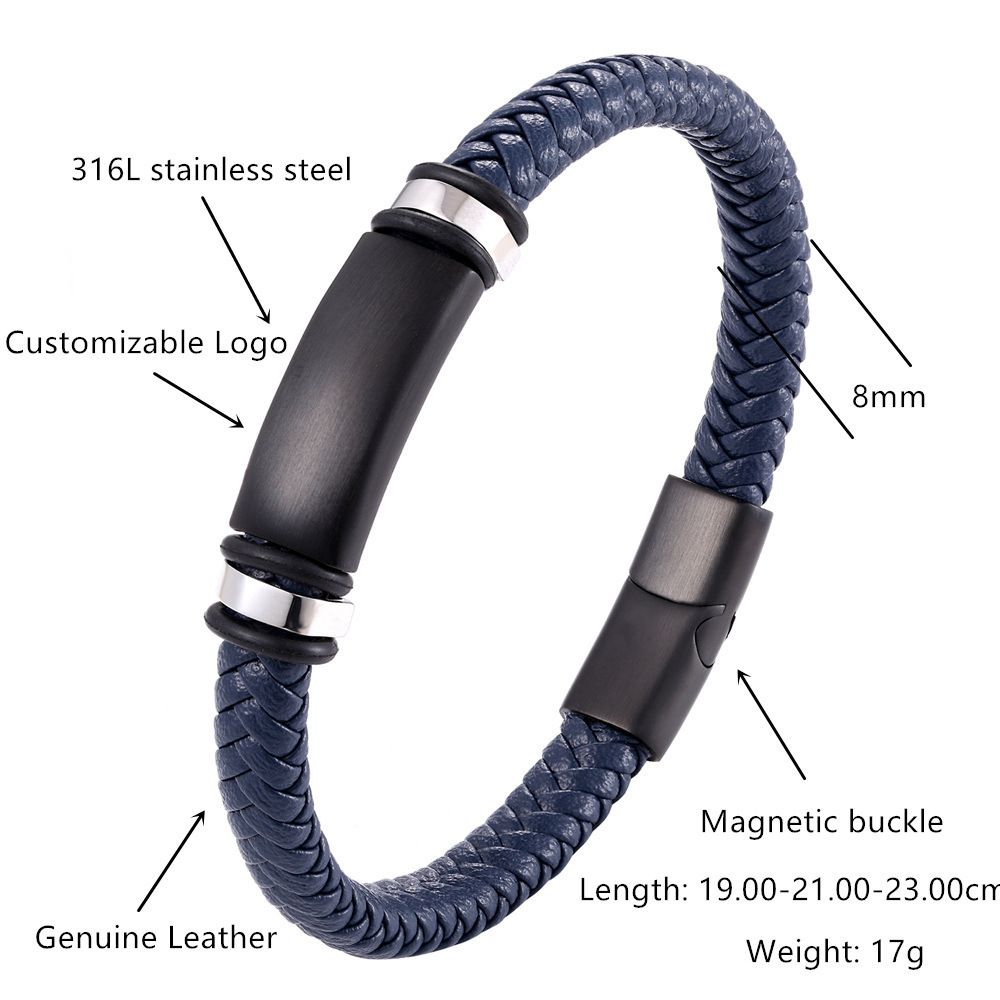 Men's multi-layer braided leather bracelet - Image 6