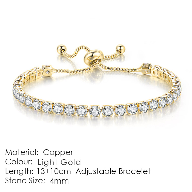 Round Zircon Single Row Full Diamond Tennis Bracelet - Image 9