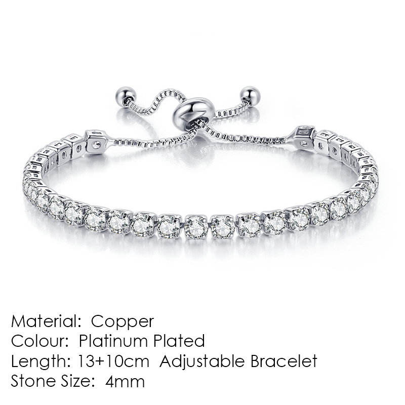 Round Zircon Single Row Full Diamond Tennis Bracelet - Image 10