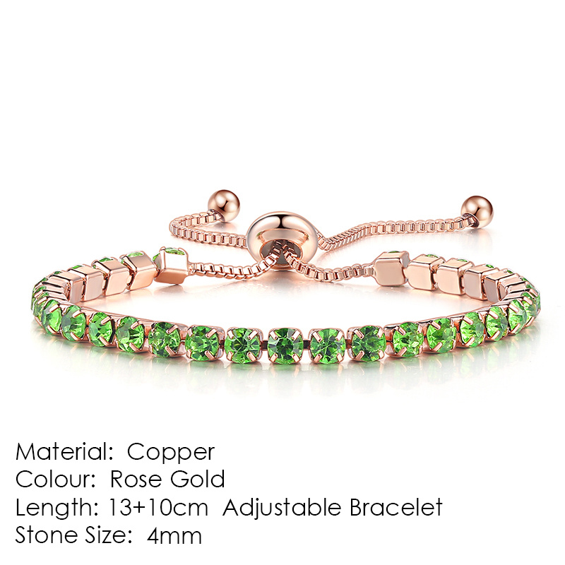 Round Zircon Single Row Full Diamond Tennis Bracelet - Image 8