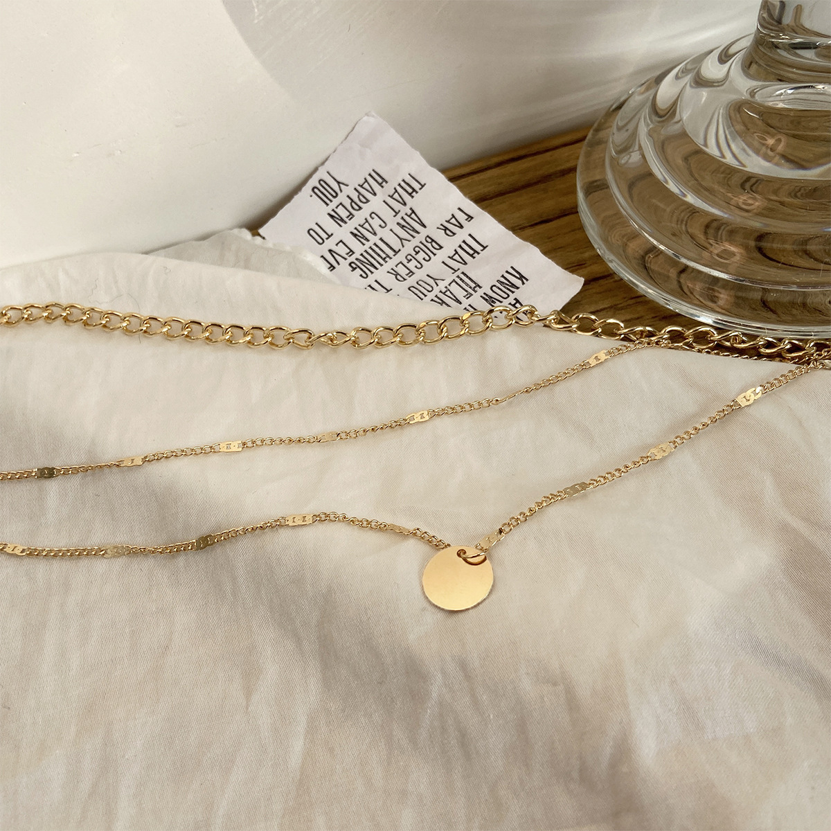 Women's Multilayer Necklace Ins Fashion Disc Pendant Clavicle Necklace Chains Personality Jewelry - Image 5