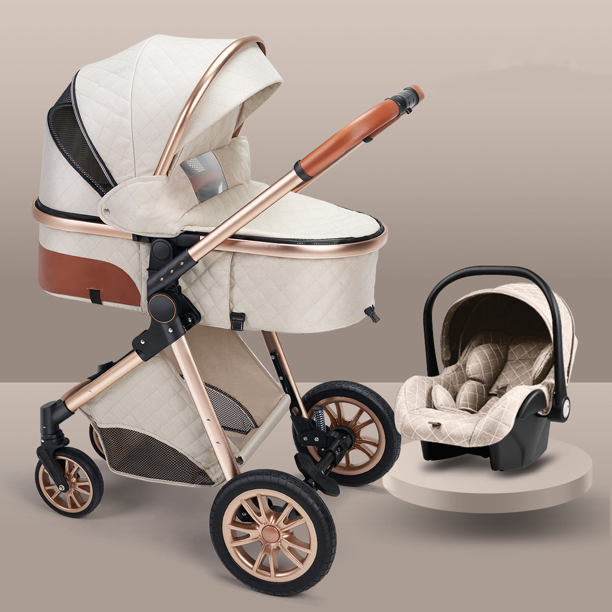 Stylish High View Stroller Lightweight Folding - Image 7