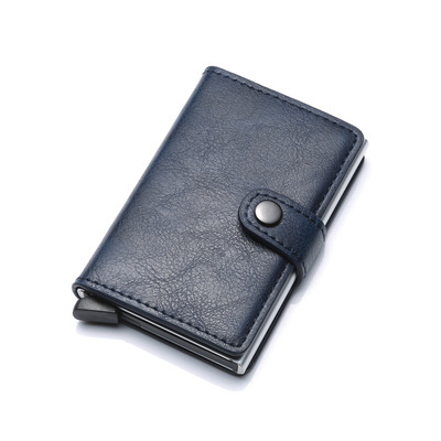 RFID Anti-theft Men Vintage Wallet Aluminum Metal Purse Leather Cover - Image 7