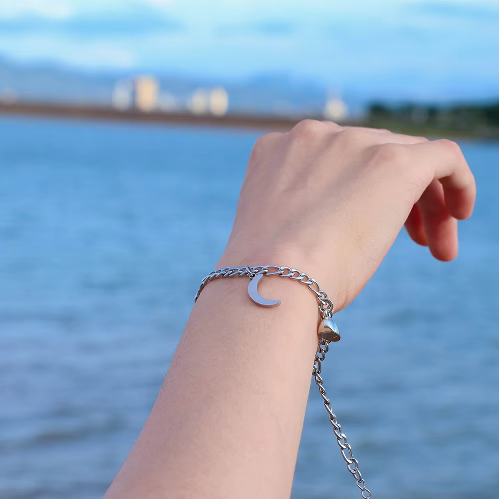 2Pcs Sun Moon Charm Magnet Attraction Stainless Steel Bracelets For Couples Men Women Jewelry Wholesale Valentine's Day Gifts - Image 8