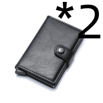 RFID Anti-theft Men Vintage Wallet Aluminum Metal Purse Leather Cover - Image 9