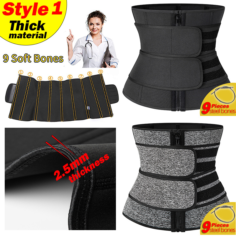 Tummy Sweat Shapewear Bodysuits Women Waist Trainer Slimming 2-3 Belts Workout Shaper Corset - Image 5