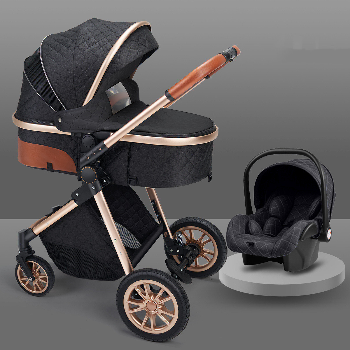 Stylish High View Stroller Lightweight Folding - Image 3