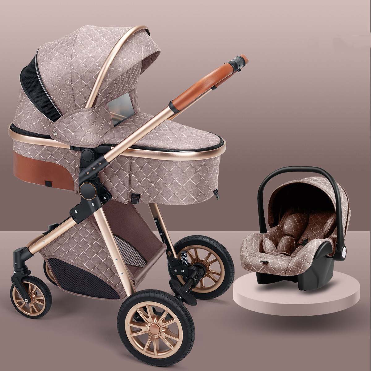 Stylish High View Stroller Lightweight Folding - Image 2