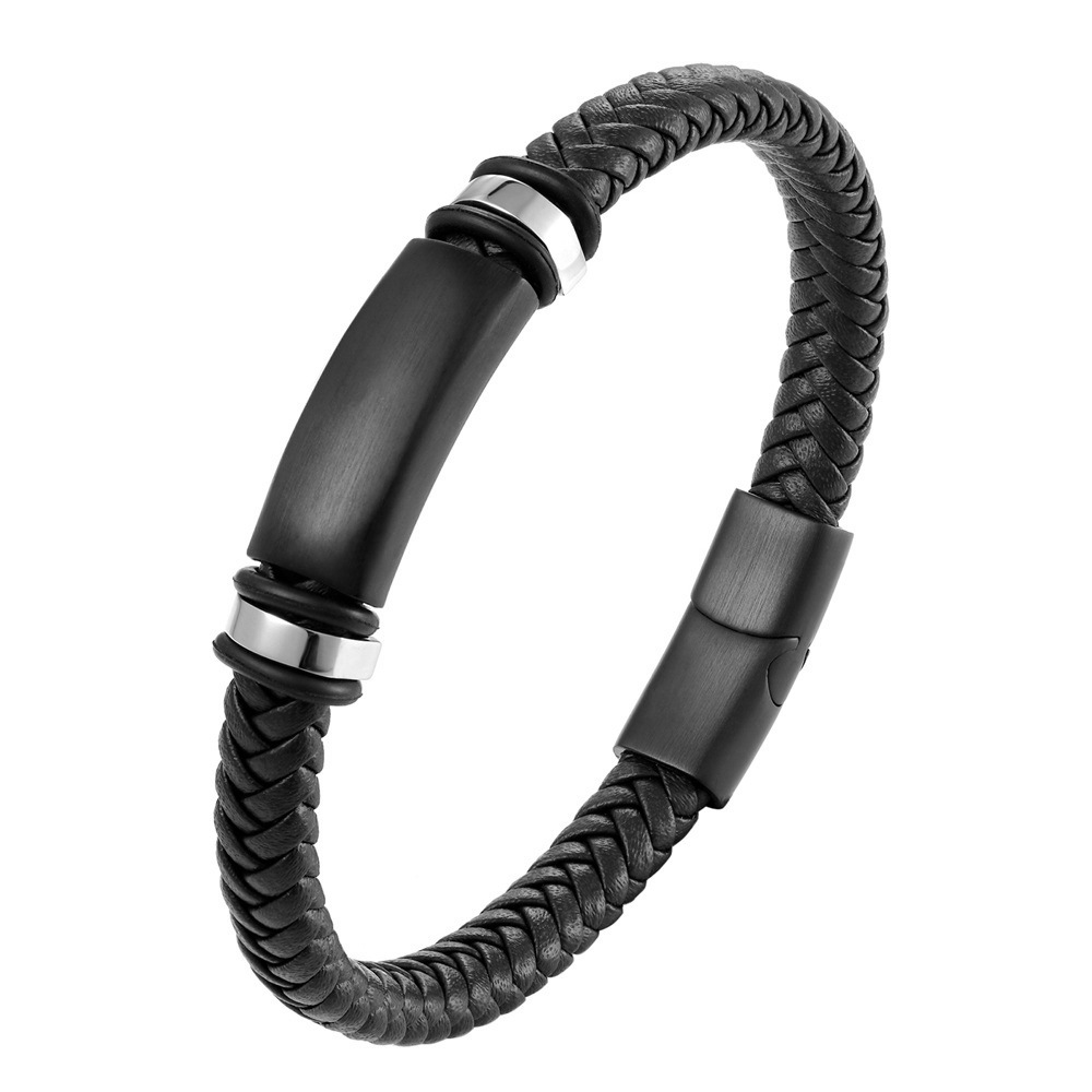 Men's multi-layer braided leather bracelet - Image 7