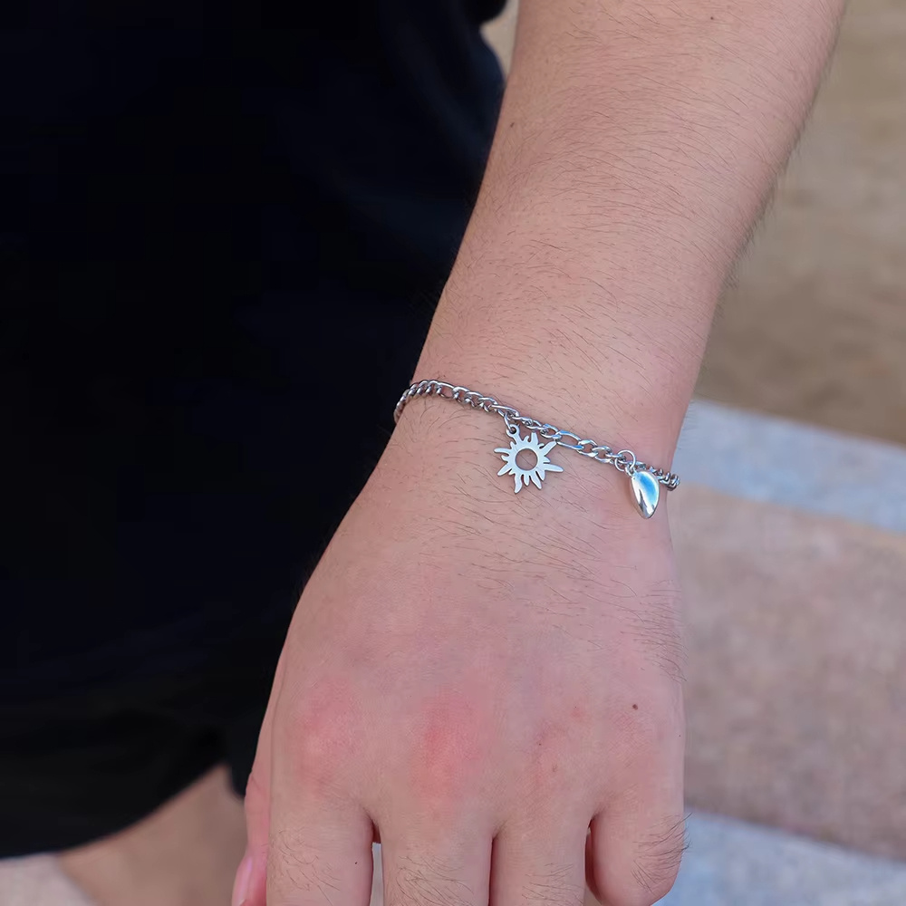 2Pcs Sun Moon Charm Magnet Attraction Stainless Steel Bracelets For Couples Men Women Jewelry Wholesale Valentine's Day Gifts - Image 4