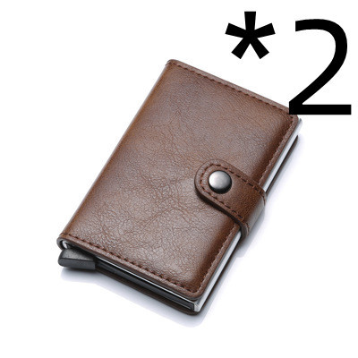 RFID Anti-theft Men Vintage Wallet Aluminum Metal Purse Leather Cover - Image 10