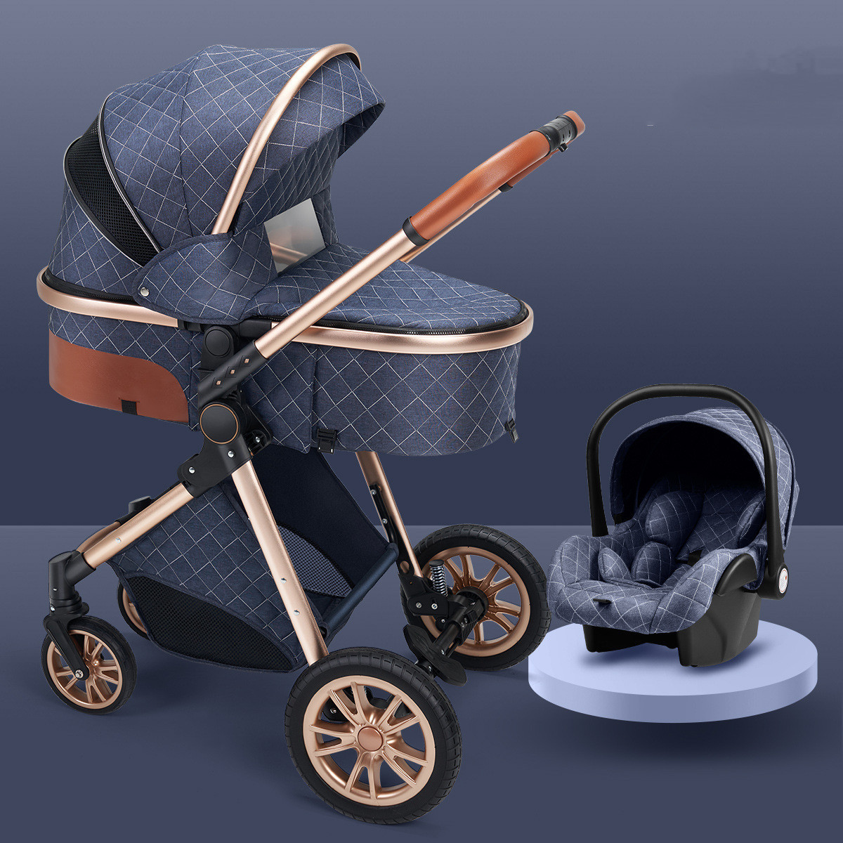 Stylish High View Stroller Lightweight Folding - Image 4