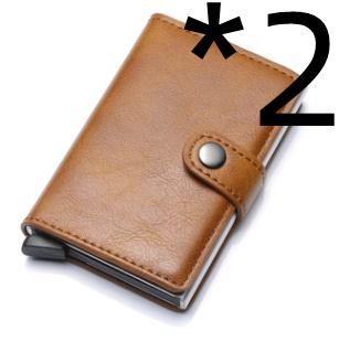 RFID Anti-theft Men Vintage Wallet Aluminum Metal Purse Leather Cover - Image 6