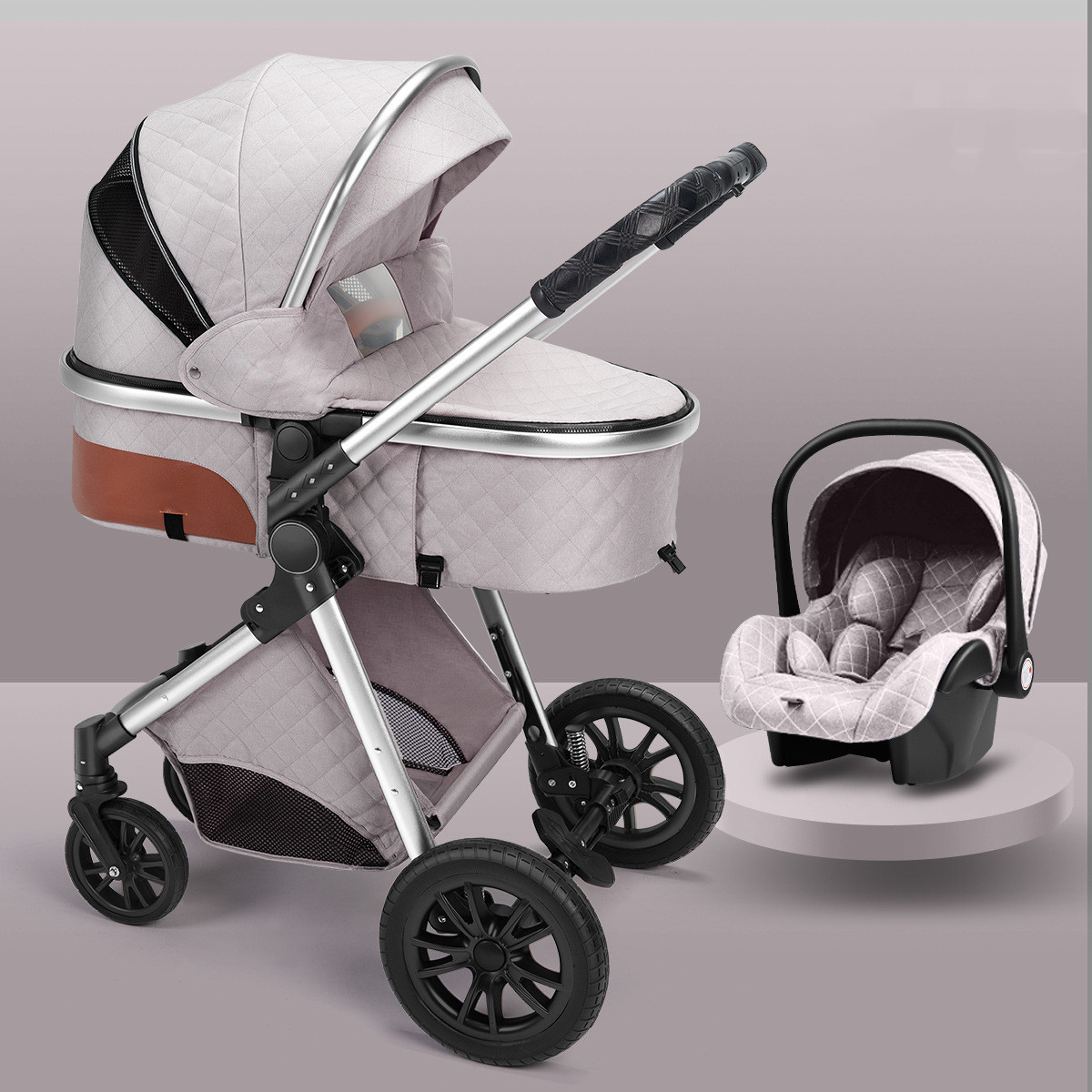 Stylish High View Stroller Lightweight Folding - Image 5